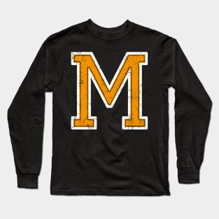 M - Letter / College Style Long Sleeve T-Shirt